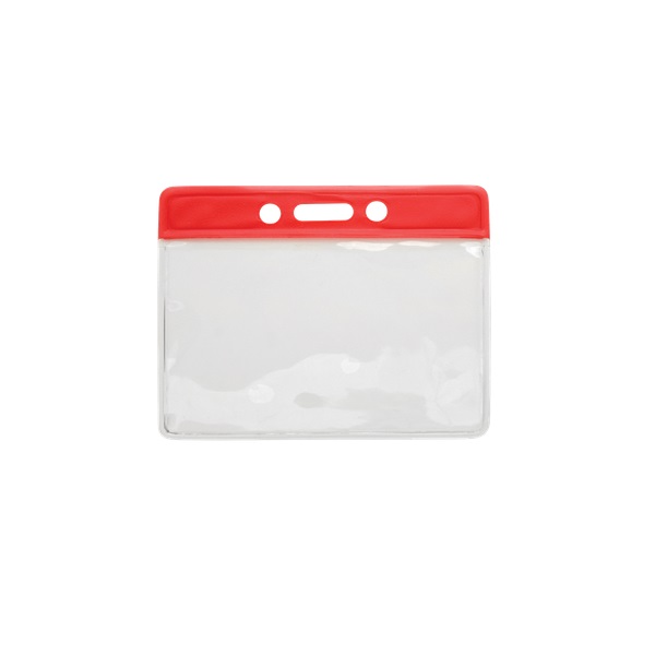 Bilde av Card holder/carrying case soft plastic 86 x 54 mm. red top/clear (horizontal/landscape). 60270315 (DE,SE,NO,FI,RO,PL)