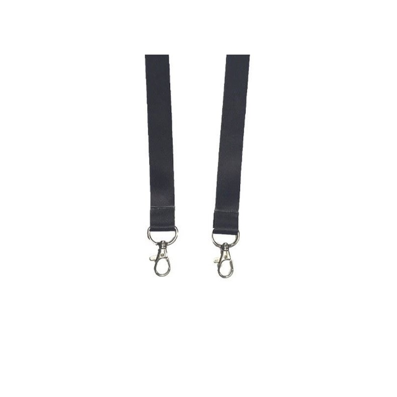 Picture of Black Event Double Clip lanyard / keyhanger 15 mm with metal trigger clips. 60270761